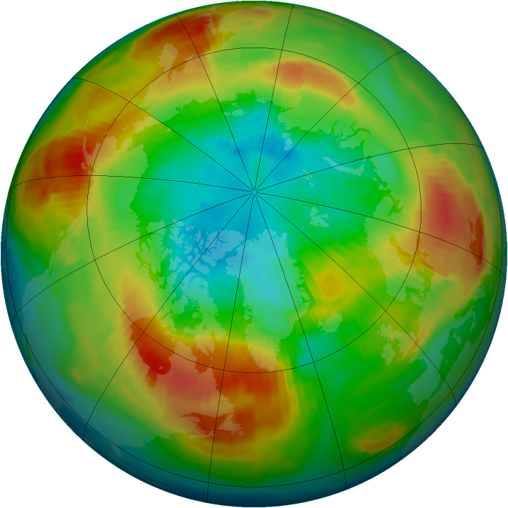 Arctic ozone map for 18 March 1997